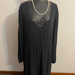 SO Black Faux wrap V-neck dress, size XXL